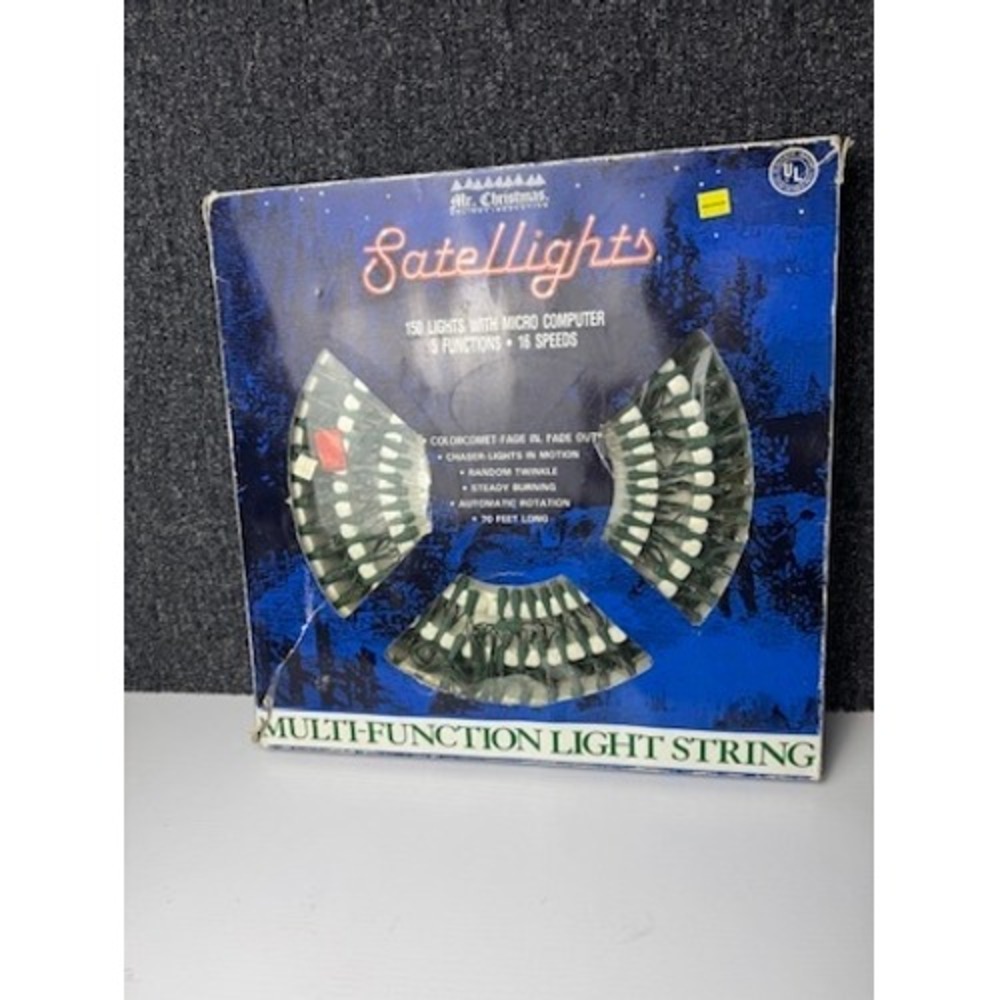 NEW Vintage MR Christmas Satellites Satellights 70 Ft. Long, 150 Lights RARE